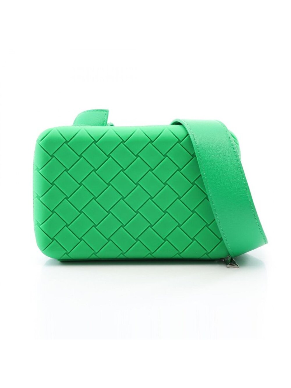 Bottega Veneta Shoulder Bag Intrecciato Green Rubber Leather